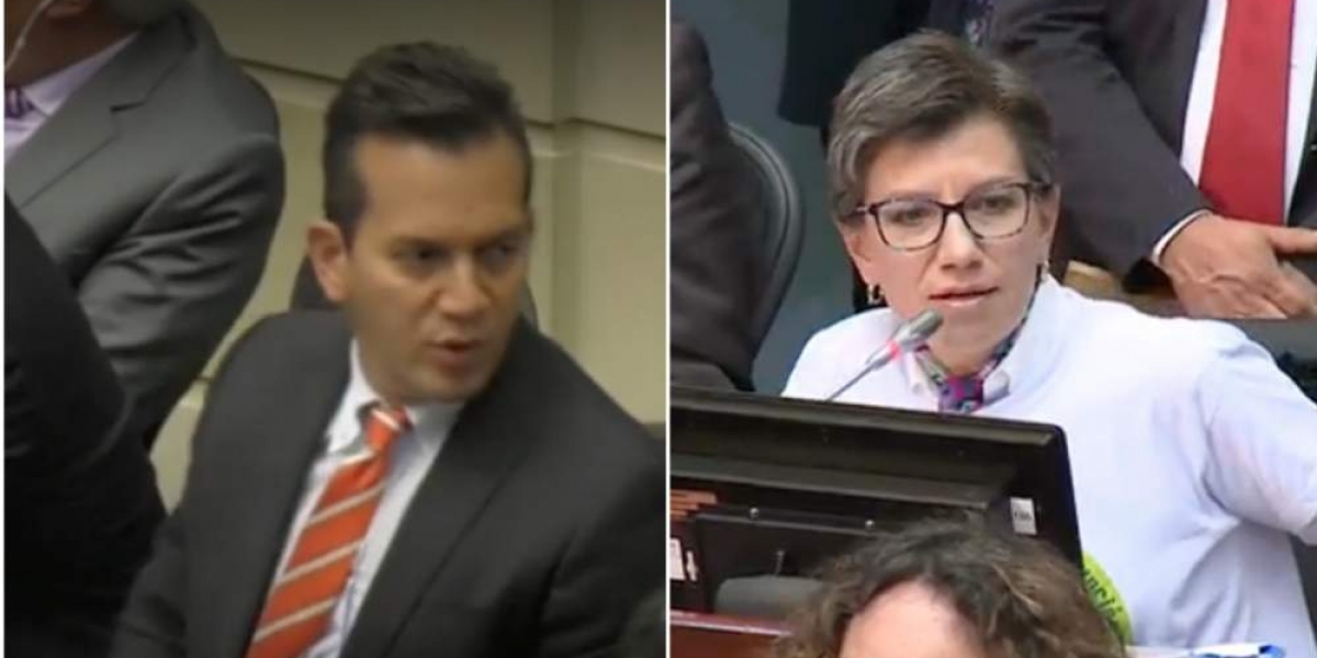 Captura de video. Senadores Alfredo Ramos Maya y Claudia López.