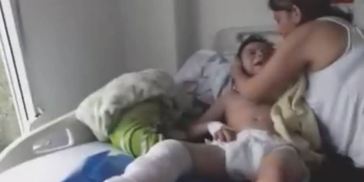 Facebook. Niño hospitalizado en clínica de Medimás, en Neiva.