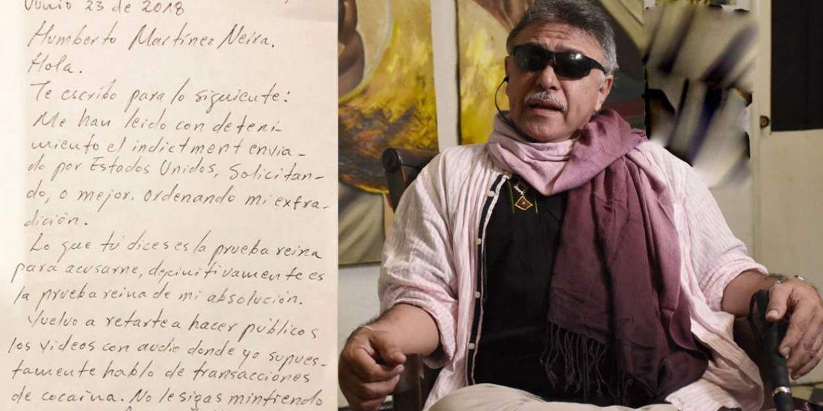 Carta enviada al fiscal por 'Jesus Santrich'.