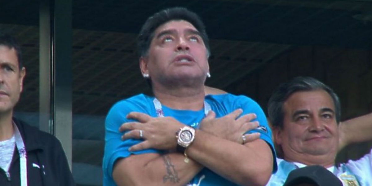 Twitter. Maradona, durante el mundial.