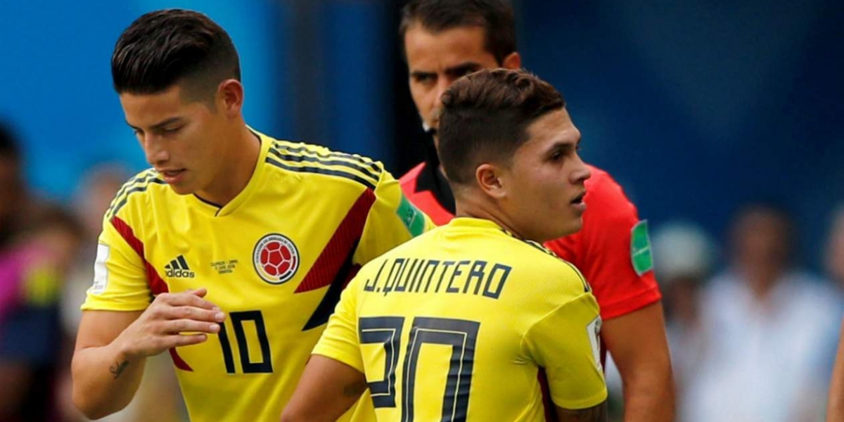 James Rodríguez y Juan Fernando Quintero conducirán el mediocampo de Colombia.