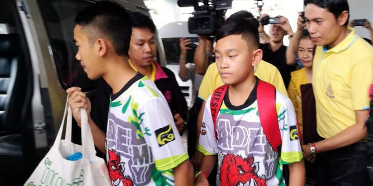 EFE Dos de los niños rescatados de cueva en Tailandia.