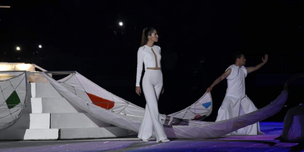  Paulina Vega durante la inauguración. 