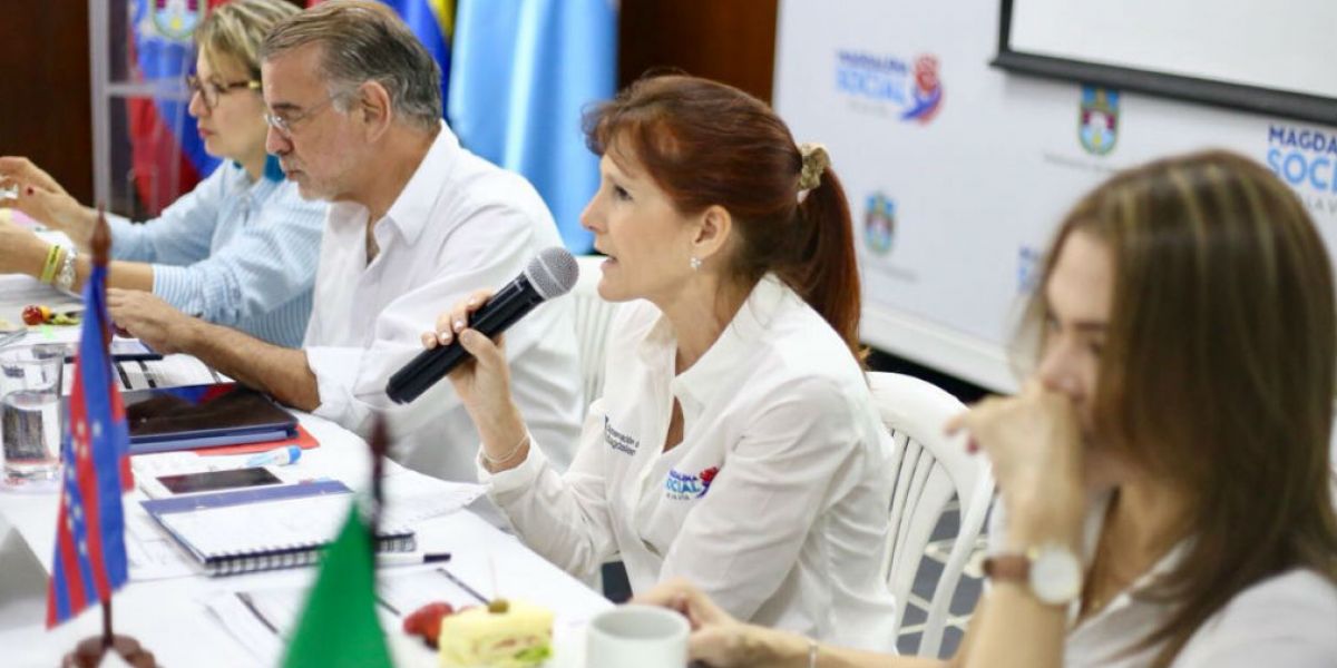 Prensa Gobernación. Gobernadora Rosa Cotes durante la reunión de la OCAD Caribe.