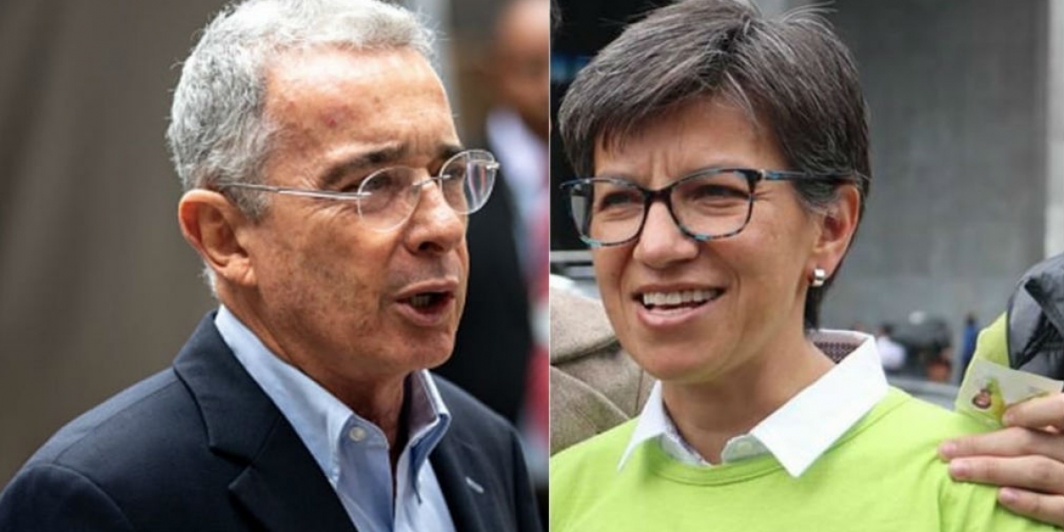 Archivo. Alvaro Uribe y Claudia López.
