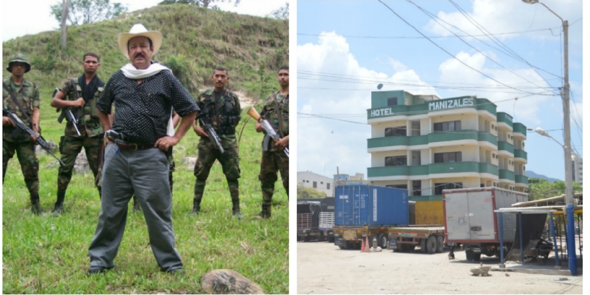 Montaje digital Seguimiento.co Hernán Giraldo Serna, exjefe paramilitar del Magdalena y una de sus propiedades en Santa Marta.