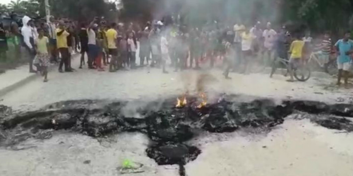 Cortesía Marco Reales Almanza Aspecto de la protesta desarrollada en el municipio de El Retén.