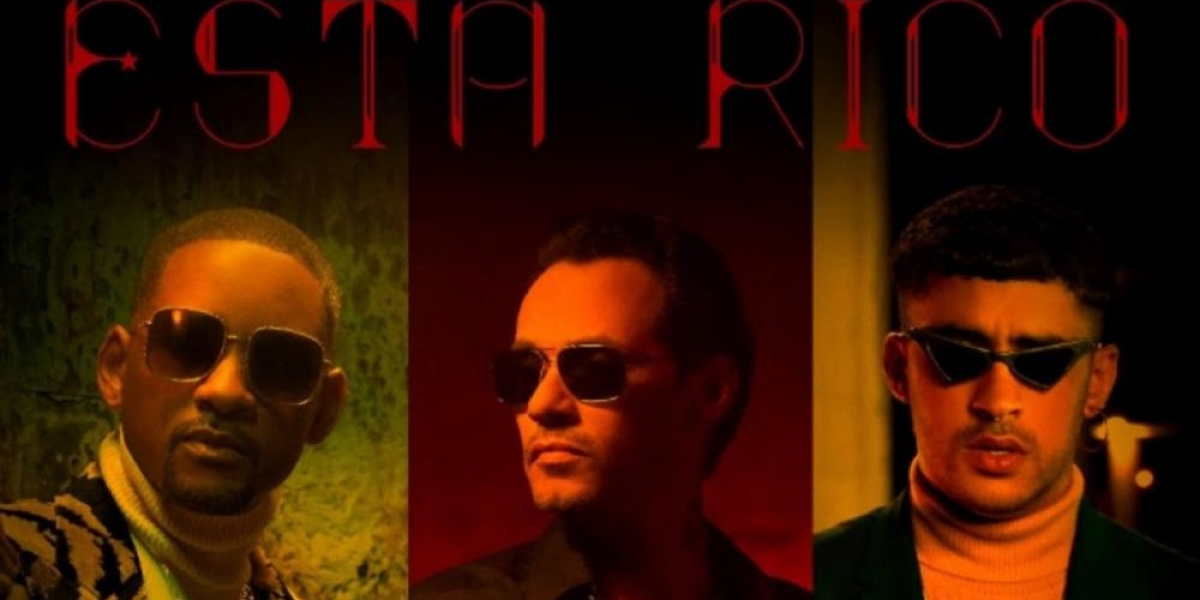 Captura de video. Will Smith, Marc Anthony y Bad Bunny.