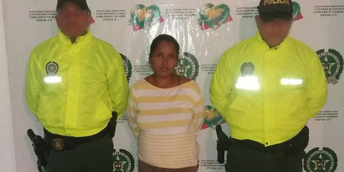 Policía de Santa Marta. La capturada Elina Beatriz González Algarín.