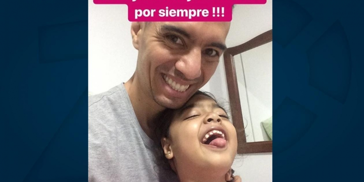  El exdefensor de Junior Andrés Felipe González y su hija Julieta.