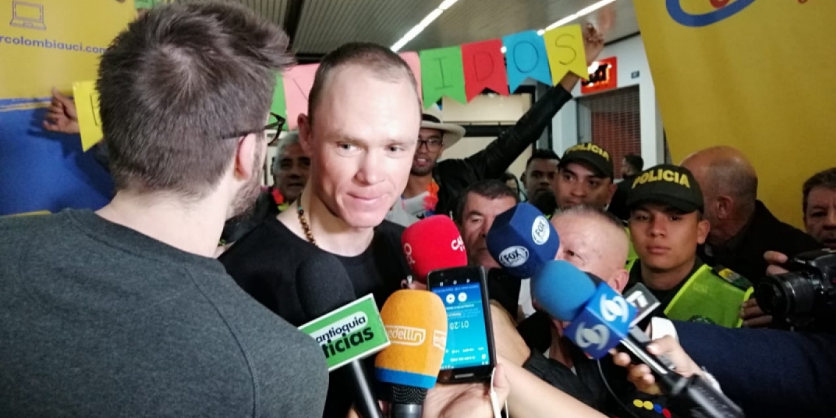 @wilsondiazs, en Twitter Chris Froome en su llegada a Medellín.