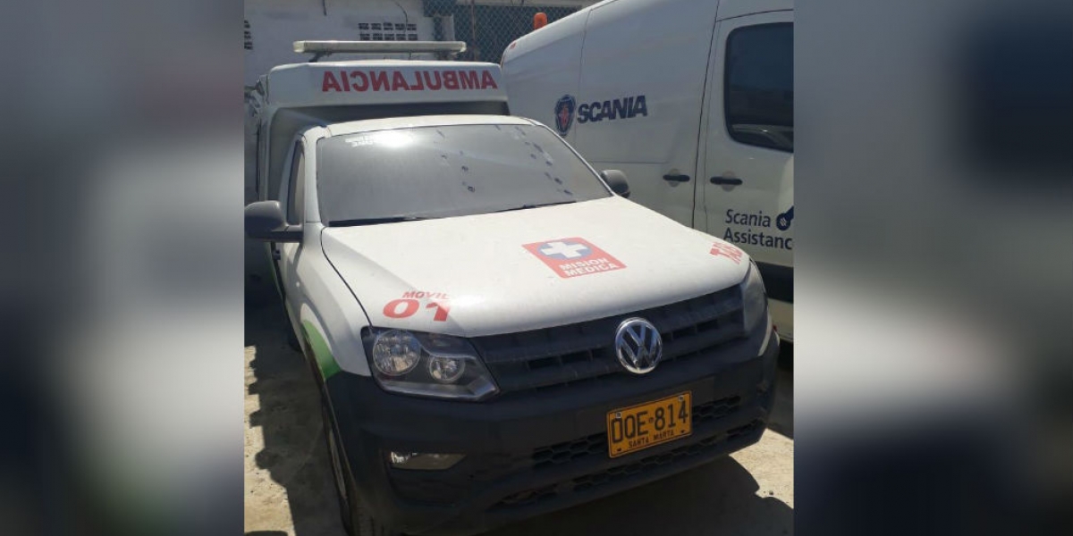 Ambulancia de la ESE recuperada en Barranquilla.