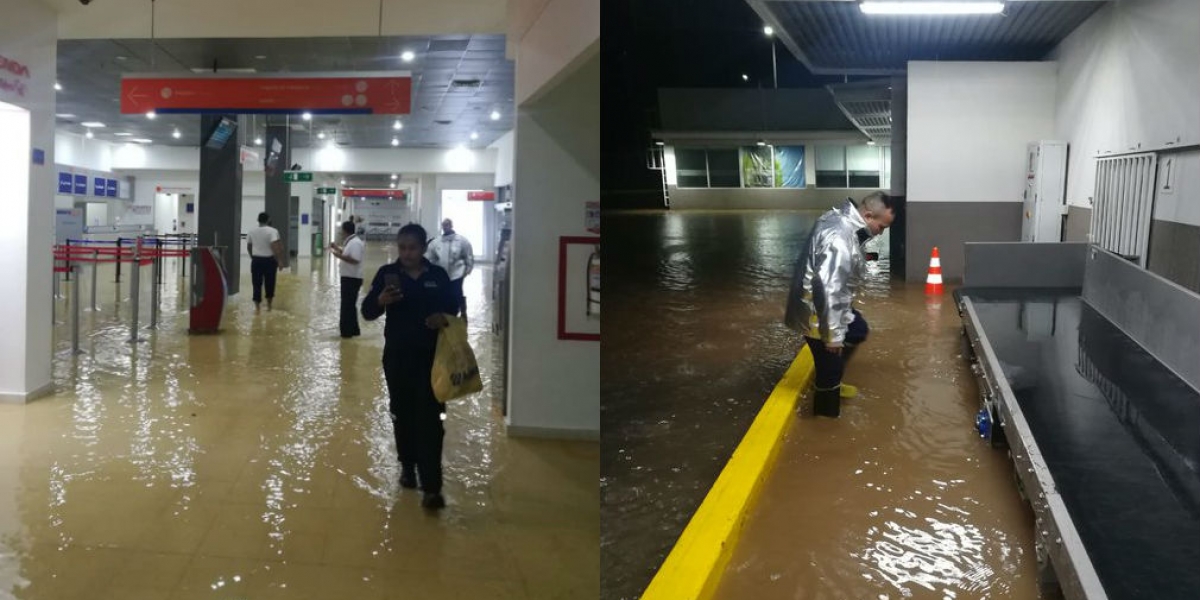 Inundación del aeropuerto de Valledupar.