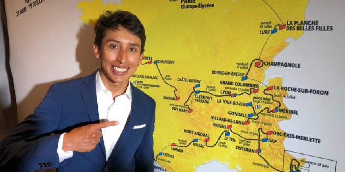 LeTour Egan Bernal, en la presentación del Tour 2020.