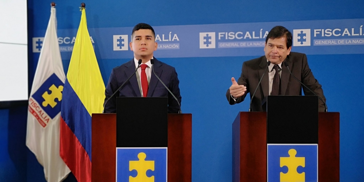 Fiscalía El ministro de Vivienda, Jonathan Malagón y el fiscal General (e) Fabio Espitia Garzón.