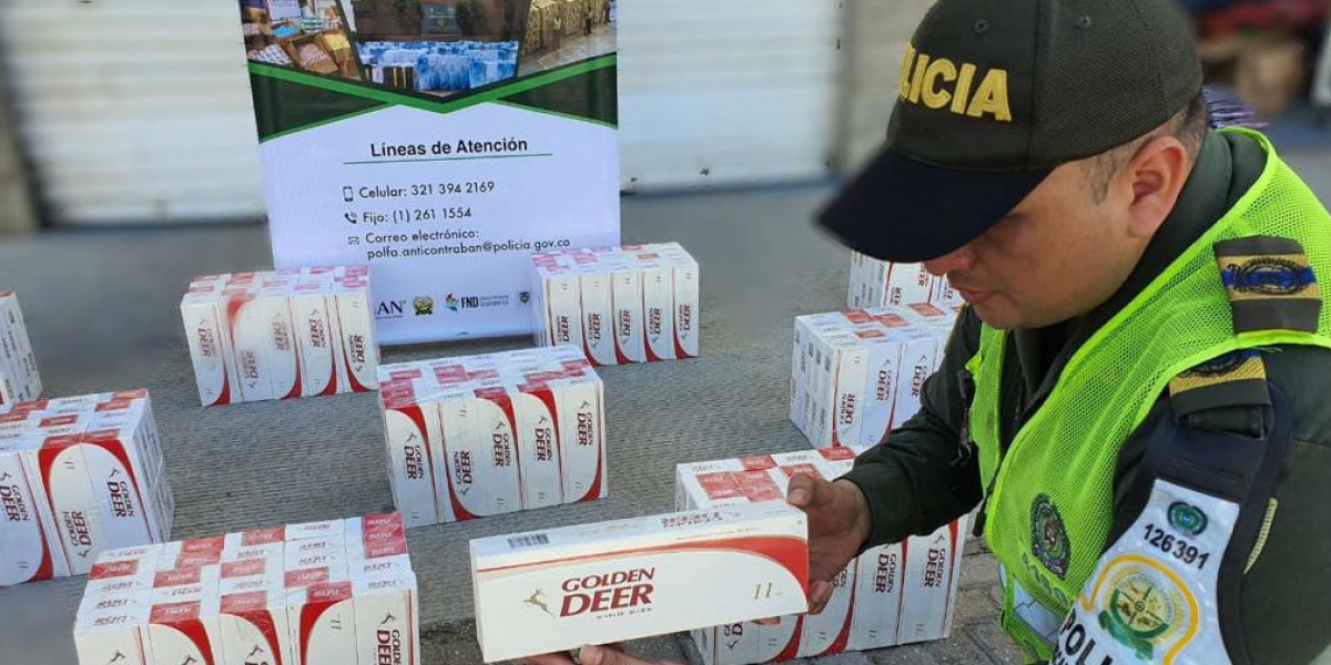 Policía Cigarrillos incautados.