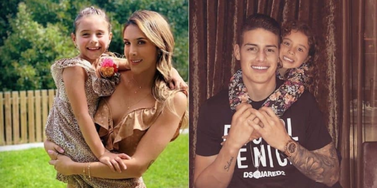 Pulzo Daniela Ospina y James Rodríguez con su hija Salomé.