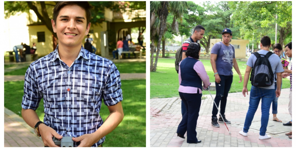 Nelson Cano, estudiante creador de 'bastón inteligente' para personas con discapacidad visual