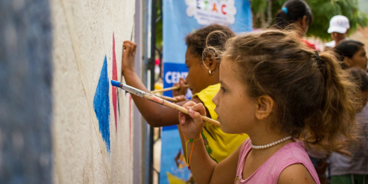 Niños y niñas participaron de la estrategia cultural en el barrio Galán.