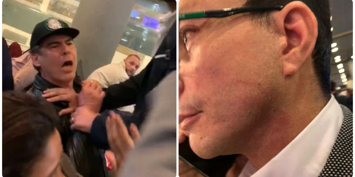Capturas de pantalla Imágenes de la agresión entre Àlvaro Cotes y Carlos Caicedo.
