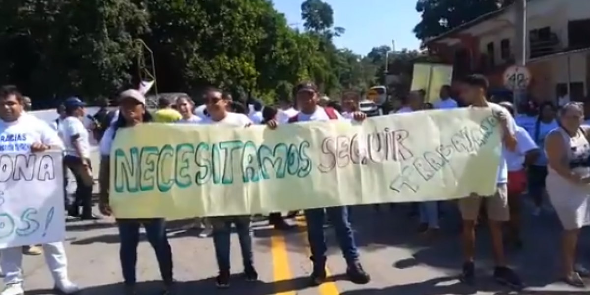 EL HERALDO Protesta de los empleados del Parque Tayrona