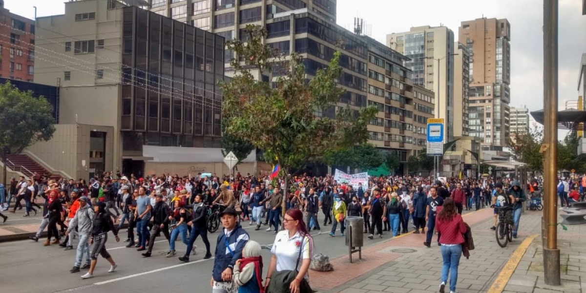 Cortesía Seguimiento.co Protesta este sábado en Bogotá