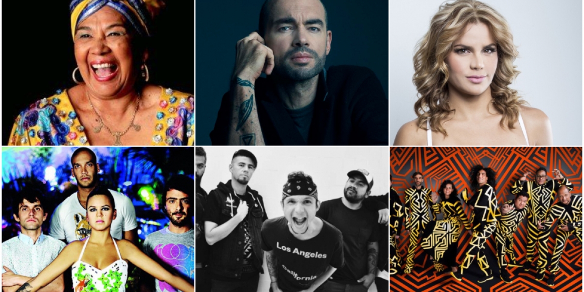 collage Artistas colombianos que apoyan las movilizaciones