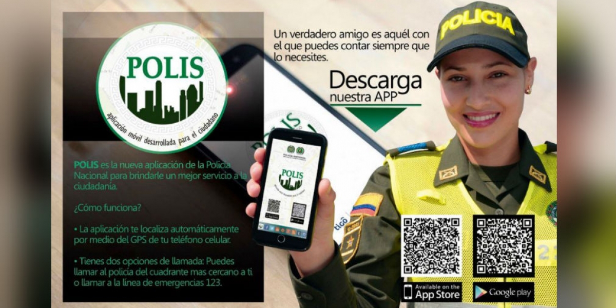 Policía Metropolitana de Santa Marta La aplicación puede ser descargada para equipos con sistema operativo Android y IOS..