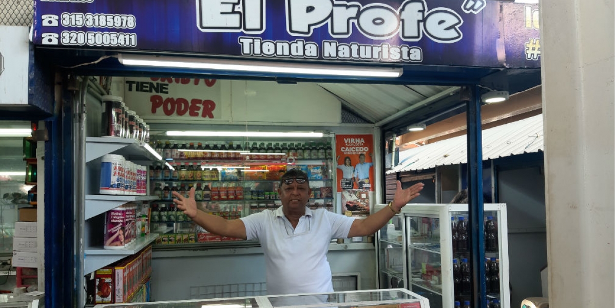 Comerciante de la galería del mercado público