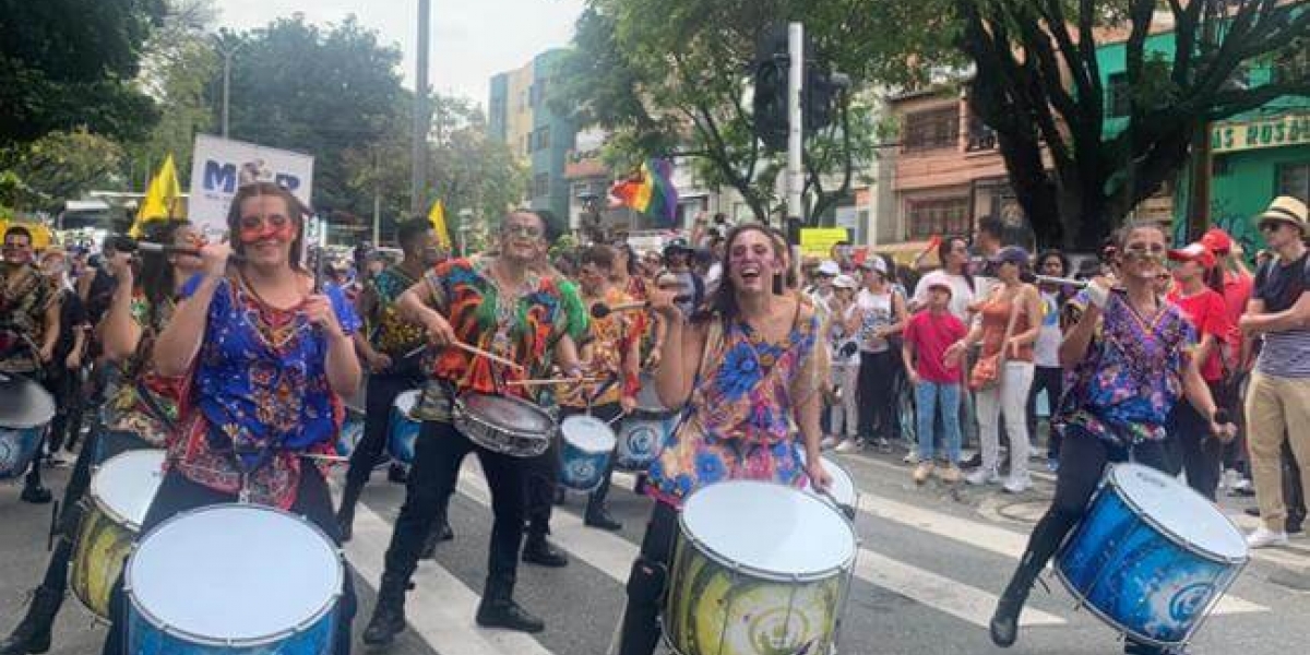 Movilización del paro nacional en Medellín
