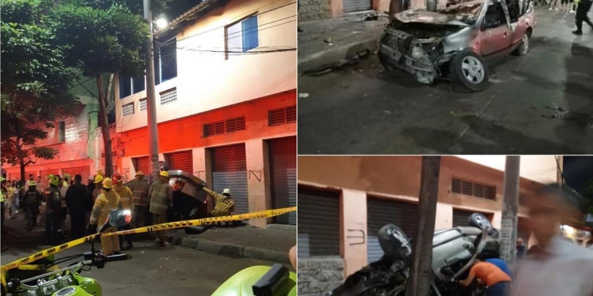 Zona Cero Así quedó el vehículo, tras el accidente.