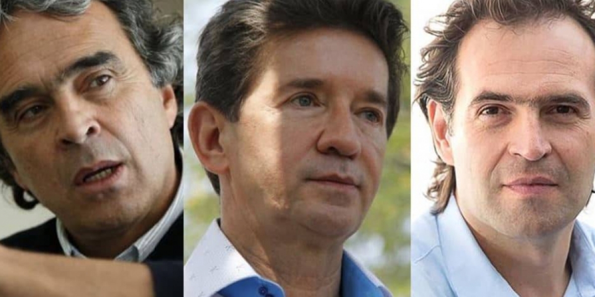Pulzo Sergio Fajardo, Luis Pérez y Federico Gutiérrez.