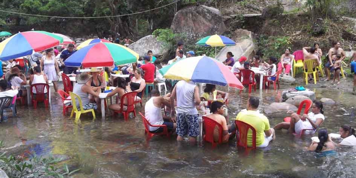 Balneario en el río Gaira en el corregimiento de Minca. 