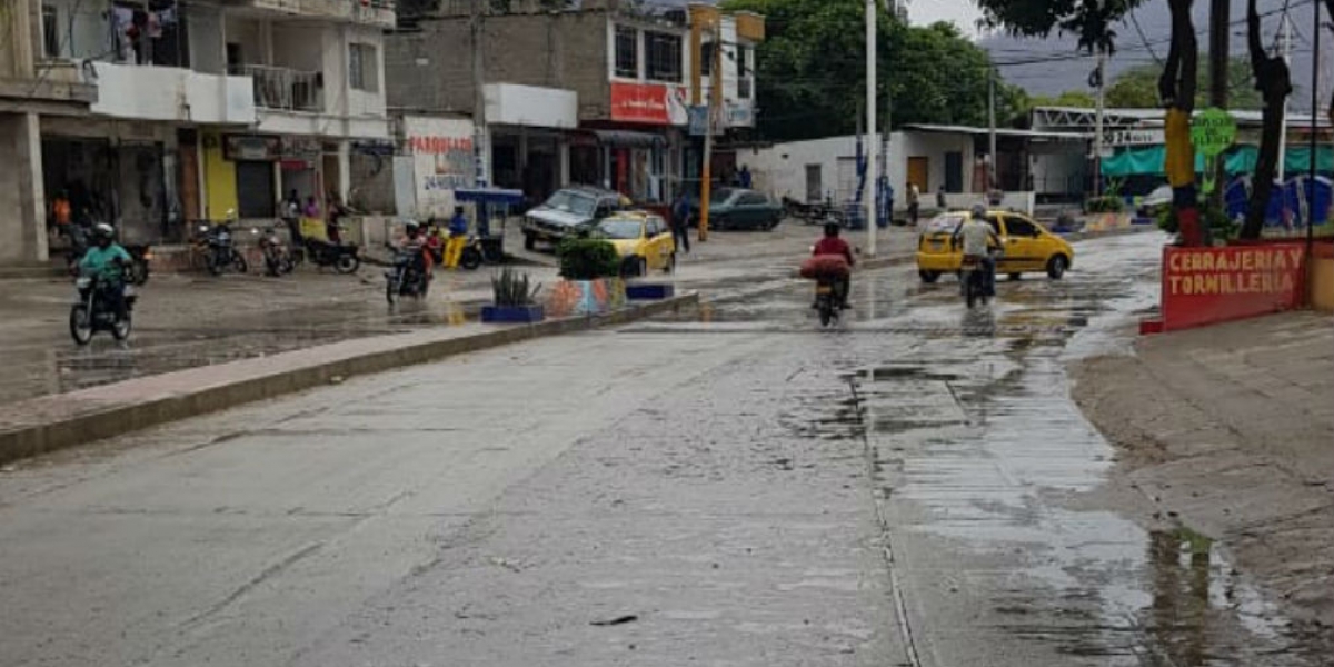 La carrera 19, entre la avenida del río y la ferrocarril, no se vio afectada por la lluvia. 