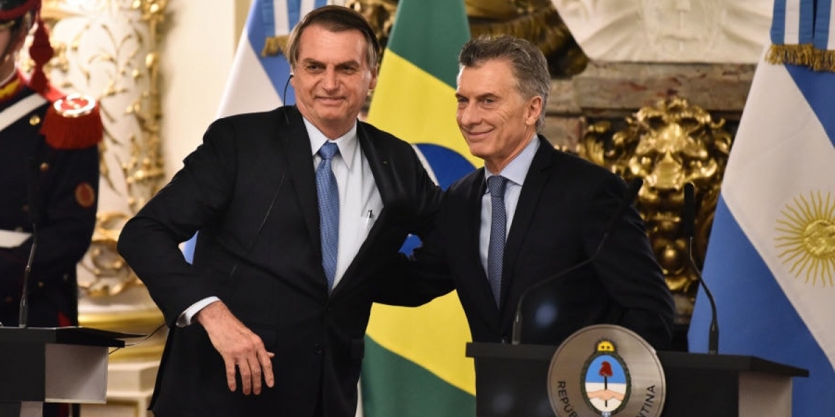 Jair Bolsonaro, presidente de Brasil y Mauricio Macri, presidente de Argentina