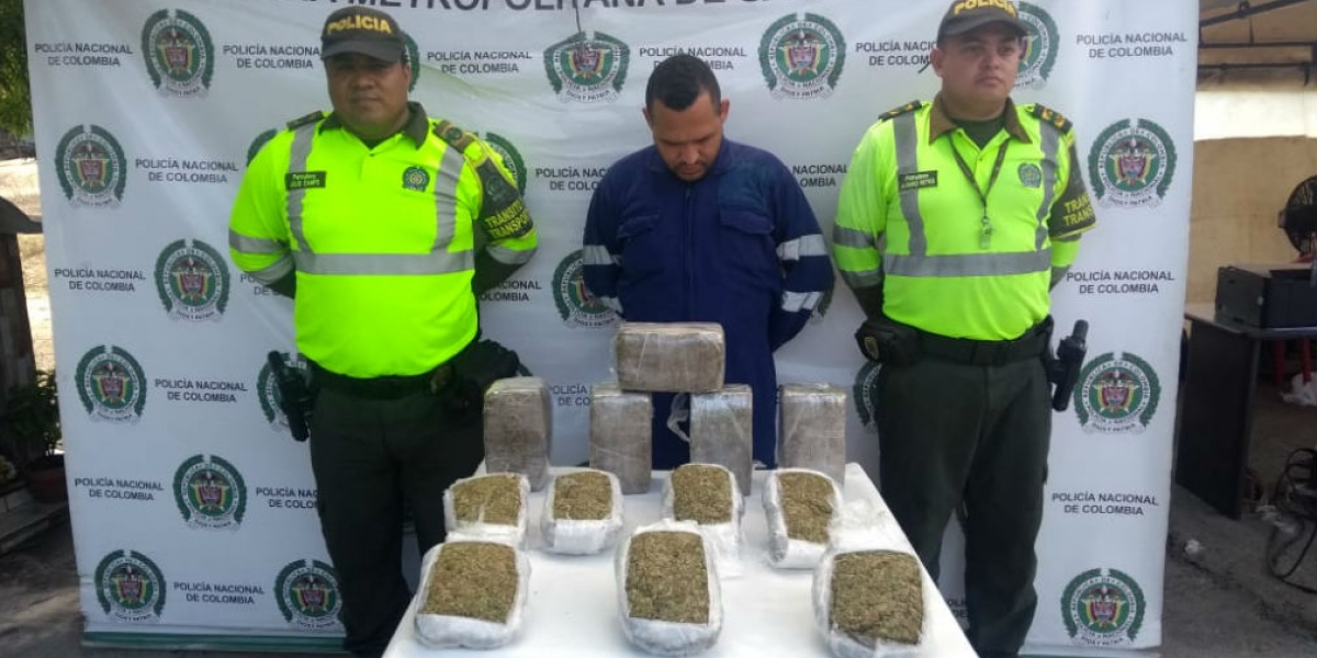 Edgar Yesid Bolaño Rodríguez, capturado con marihuana.