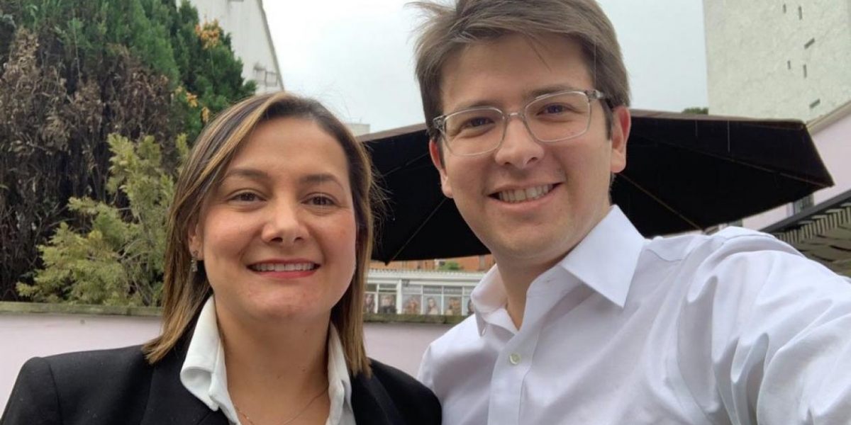 Ángela Garzón y Miguel Uribe, precandidatos a la Alcaldía de Bogotá.