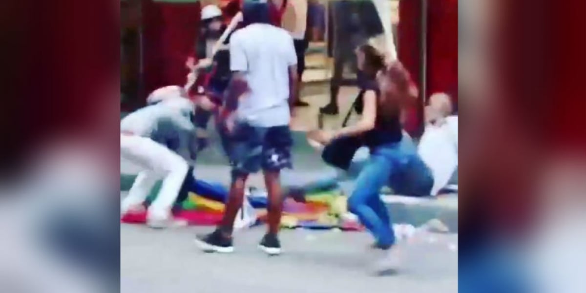 Captura de pantalla video de Instagram Pelea en la carrera Quinta de Santa Marta