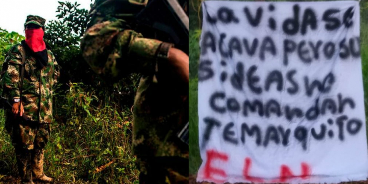 Cortesía Foto panfleto encontrado en Yondó, Antioquia.
