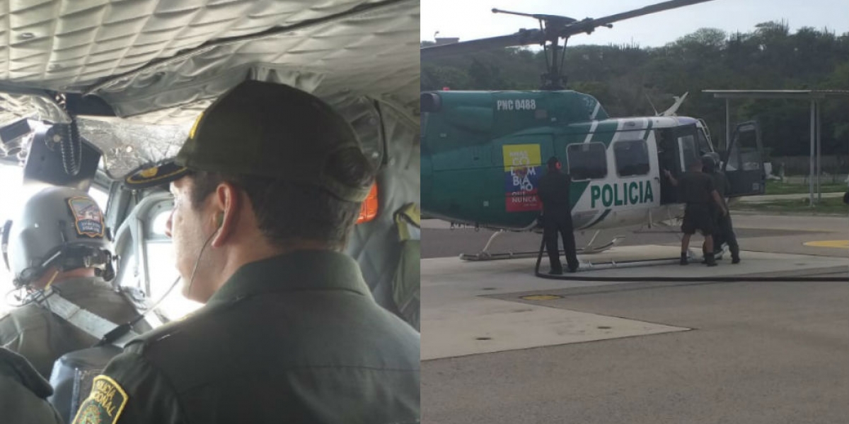 El coronel Gustavo Bergudo lideró el sobrevuelo. 