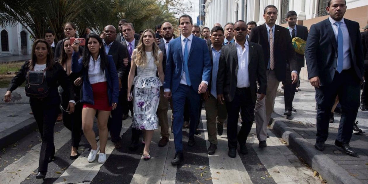 Zona Cero Juan Guaidó y su esposa Fabiana Rosales.