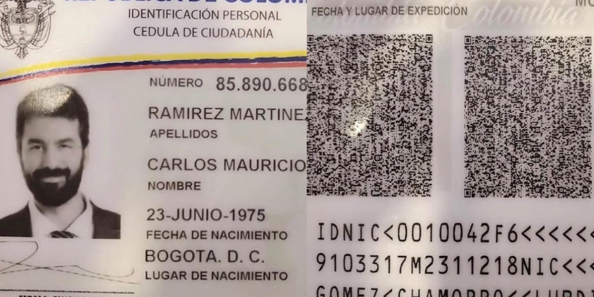Registraduría Muestra sin valor del diseño de la nueva cédula digital.