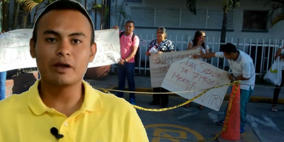 Cortesía. Protesta en Popayán organizada por el padre del bebé al madre pretende abortar.