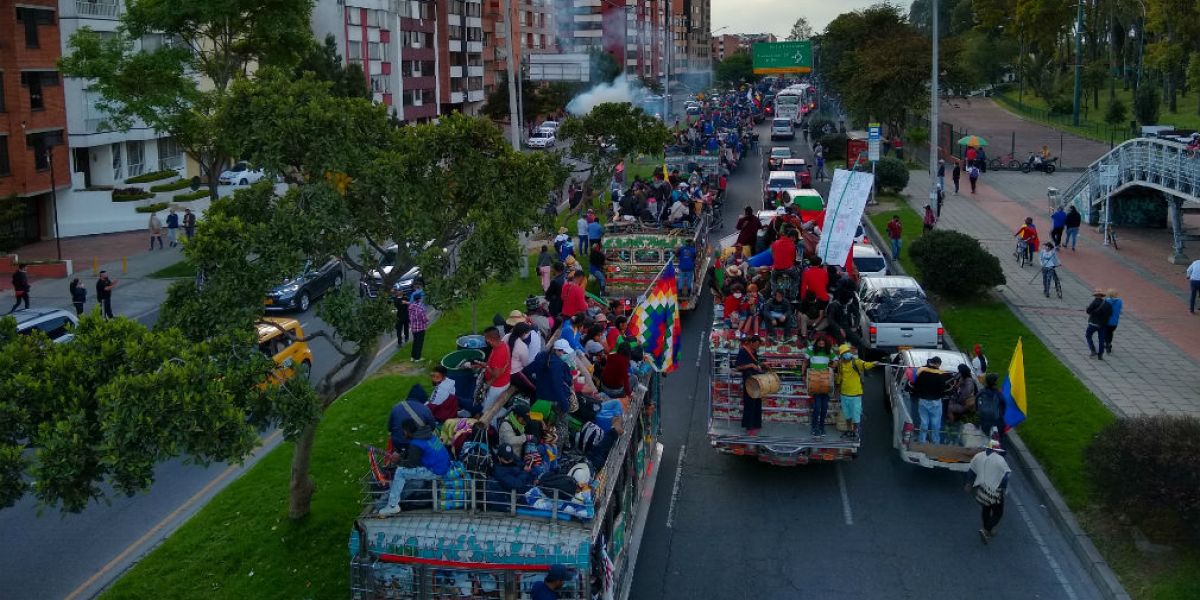 Llegada de la Minga a Bogotá.