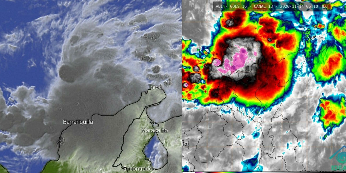 Cortesía Imágenes satelitales de la tormenta tropical.