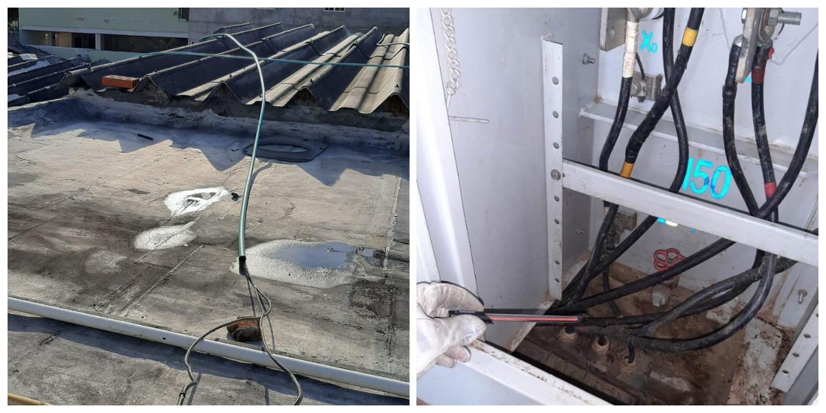 Air-e Imágenes de la inspección en la que identificaron las presuntas conexiones ilegales.