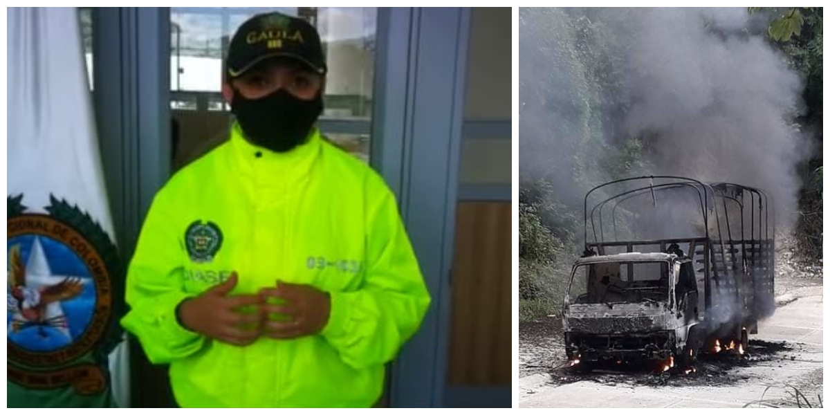 Policía del Magdalena La comandante encargada del Gaula explicó cómo se dio la incineración del camión.