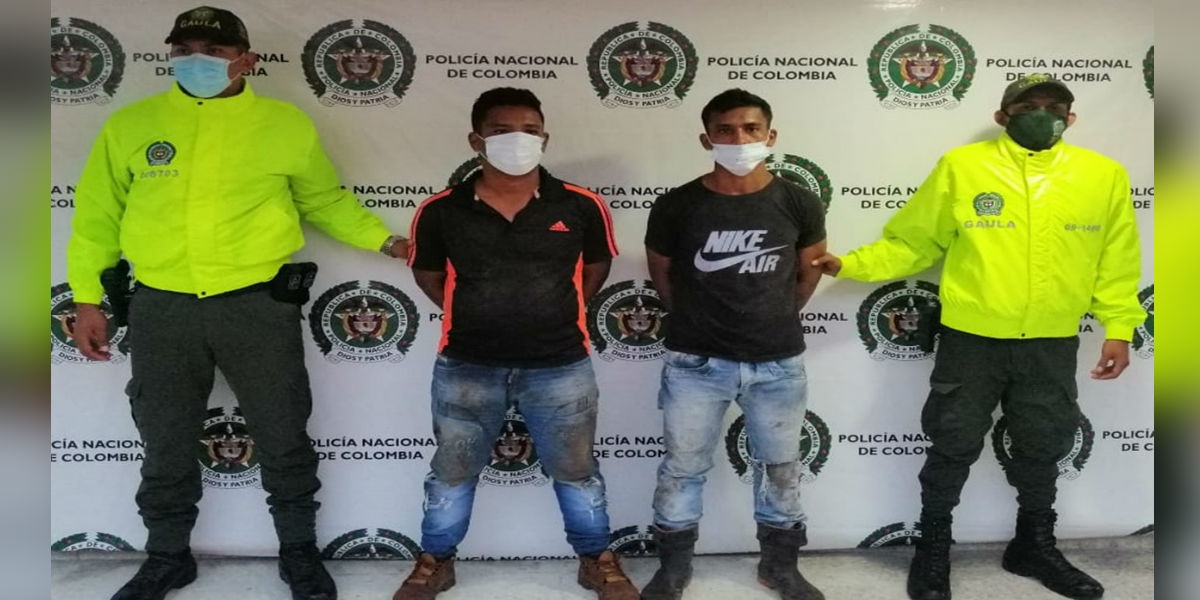Presuntos extorsionistas capturados en Zona Bananera.