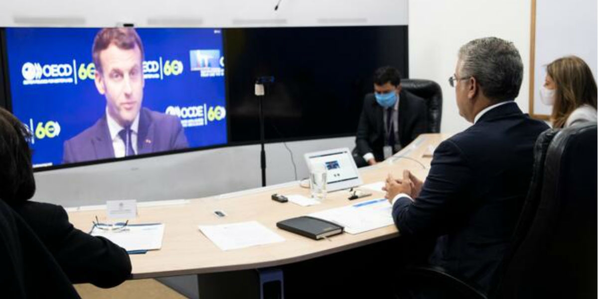 Iván Duque durante su participación. cortesía