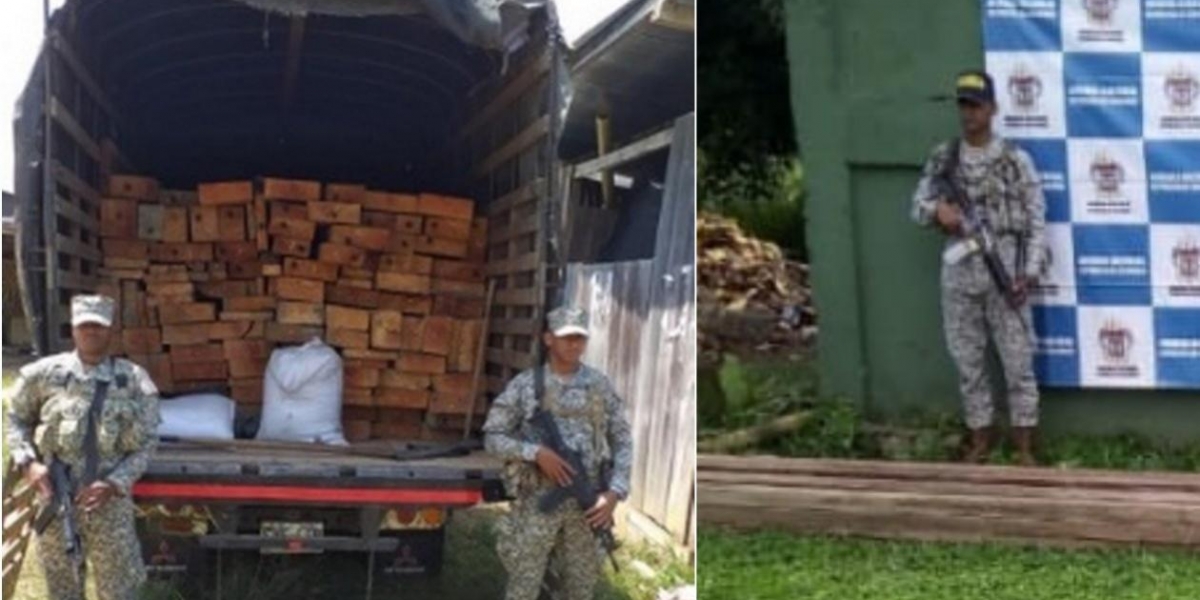 Armada Nacional Madera incautada.